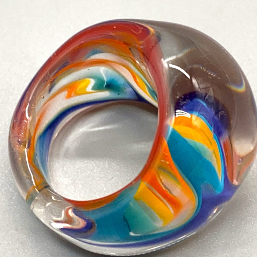 Vintage Murano glass ring in size 8.5?🌻 - Picture 2 of 8